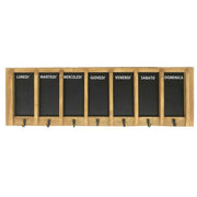 Week blackboard with wooden hanger 7 places and chalk cm80x25x4