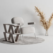 Lazena side table for living room in dove gray color