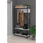 Navis white entrance furniture with coat hanger and rack