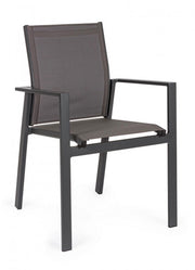 Crozet dark anthracite outdoor chair with armrests