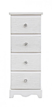Bedroom chest of drawers in MDF with four drawers Bianca BLANC 31,5x26x h80 cm