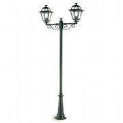 Outdoor Aluminum Die-Cast Lamp with Transparent Glass Diffusers - Graphite