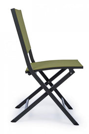 Outdoor chair in aluminum Anthracite Green ELIN 47x57x h88 cm