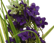 Artificial flowers in assorted polyester with ribbon