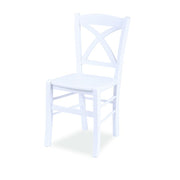Chair in white beech wood with plywood seat 45x45xh.89 cm