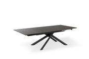 Extendable table with rust top and black legs 170/270x90x76h cm