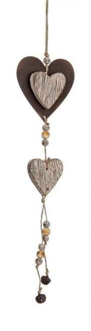 12x Country Heart Double Rusty Pendant