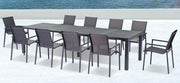 Extendable aluminum garden table in dove gray 100 x 200-260-320 x h 75 cm