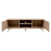 Bali 56A TV cabinet with 2 wicker effect doors