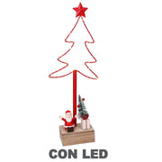LED metal tree with red Santa Claus cm7x15h39