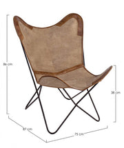Eaton beige leather armchair