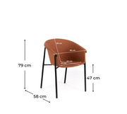 Set of 2 Fabric Chairs 58cm x 56cm x 79cm