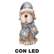 Dog resin led gray hat cm22x19,5h40