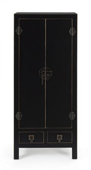 Cabinet 2 doors - 2 drawers Pechino black wooden design style