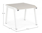 Footrest garden furniture aluminum white Cruise 53 x 51 x 44 cm