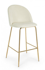 2x Bar stool carry white velvet atmosphere style