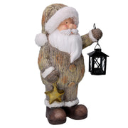 Resin Santa Claus with gray lantern 25.5x17h44cm