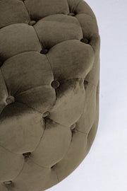 Vintage green velvet pouf cm 60 x 42 h