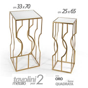 Set of two living room tables in golden metal