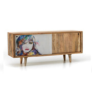 Modern ethnic brown sideboard in mango wood 160 x 45 x h 85 cm