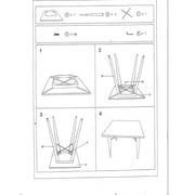 Bristol industrial style table with antique white top h76 cm