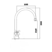 Satin Bicommand Kitchen Mixer - 30x18x5 cm