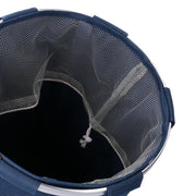 Foldable round blue fabric basket cm ø40h55
