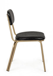 Addy modern retro chair with black leatherette steel structure