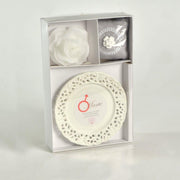 Mars pink candle w/saucer lichens&moss cm26x17h4,5 - 8 hours