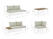Corner living room set with white Elias cushions