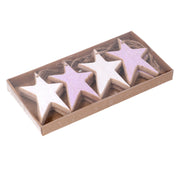 Pink wooden star pack of 8 cm21,5x10,5x2,2