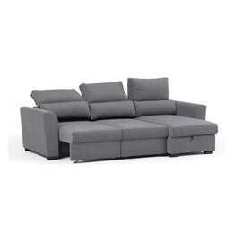Tito 3-seater peninsula sofa with container in ash grey