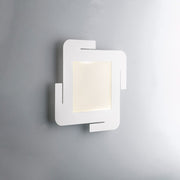 White metal ceiling lamp with integrated LED 35x35x h5 cm
