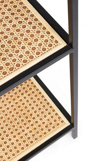 Shaped steel bookcase with four shelves Anthracite ELYOT 85,5x25,5x h131 cm