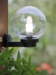 Outdoor Garden Lamp with Clear Sphere Ø 30cm Black