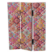 Three-panel Ceramic Print Room Divider 120.6x2.5xH180.6x2.5