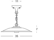 Large pendant E27 antique graphite line
