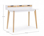 Toronto 3-drawer desk 110x60 cm