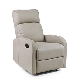 Iris faux leather manual reclining armchair in dove gray