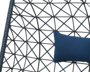 Outdoor wicker swing Bologna dark blue 195h cm