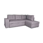 Athens right peninsula sofa with pull-out bed in light grey