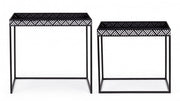 Set of 2 Inky black metal coffee tables