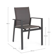 Crozet dark anthracite outdoor chair with armrests
