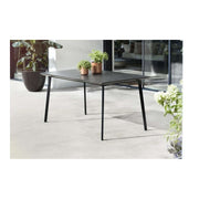 Outdoor garden table in graphite plastic resin rectangular 146x87x75h cm