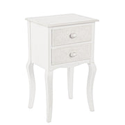 White wooden chest of 2 drawers Clorine 41 x 33.5 x 68 cm