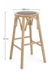 Rustic style bar stool in natural wood
