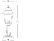 Outdoor Aluminum Die-Cast Lamp with Transparent Glass Diffusers - Max Height 170mm Black
