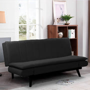 Kyl sofa bed in dark gray fabric with black metal feet