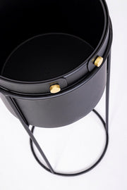 Set of 2 Zeina black steel plant pots