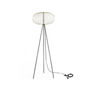 Led floor lamp lampshade in polished brass steel 50x50xh.150 cm